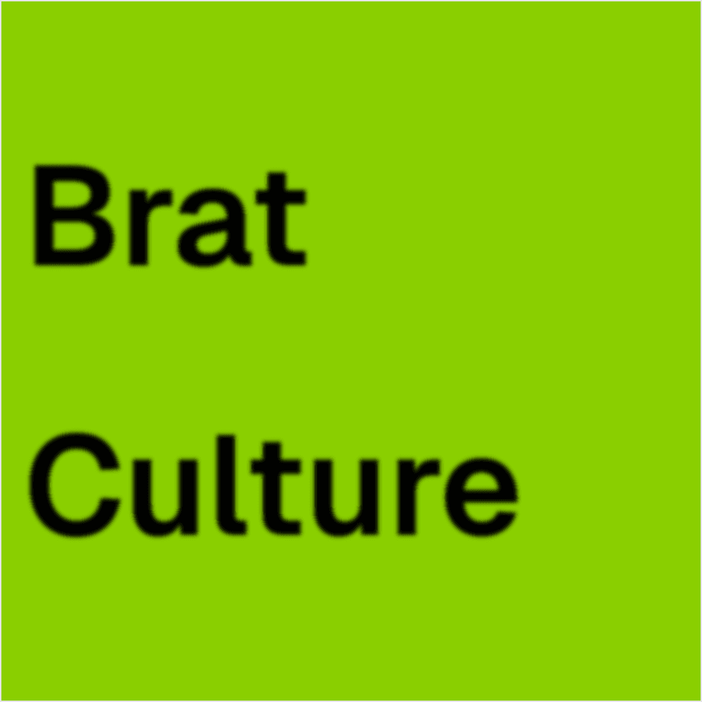 Pop culture remix visual using the Brat aesthetic